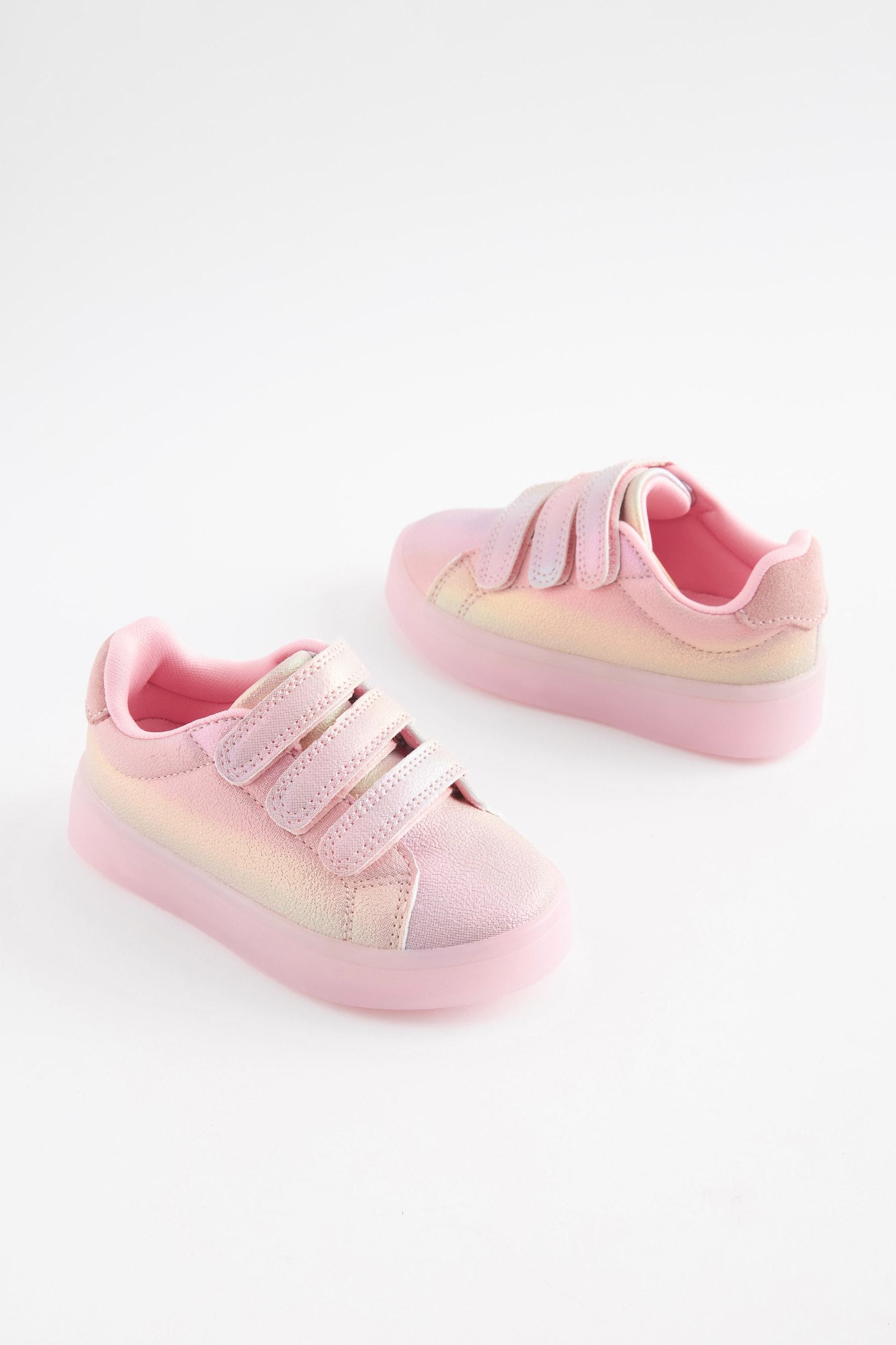 Buy Pink Rainbow Shimmer Touch Fasten Light Up Trainers from the Next UK online shop