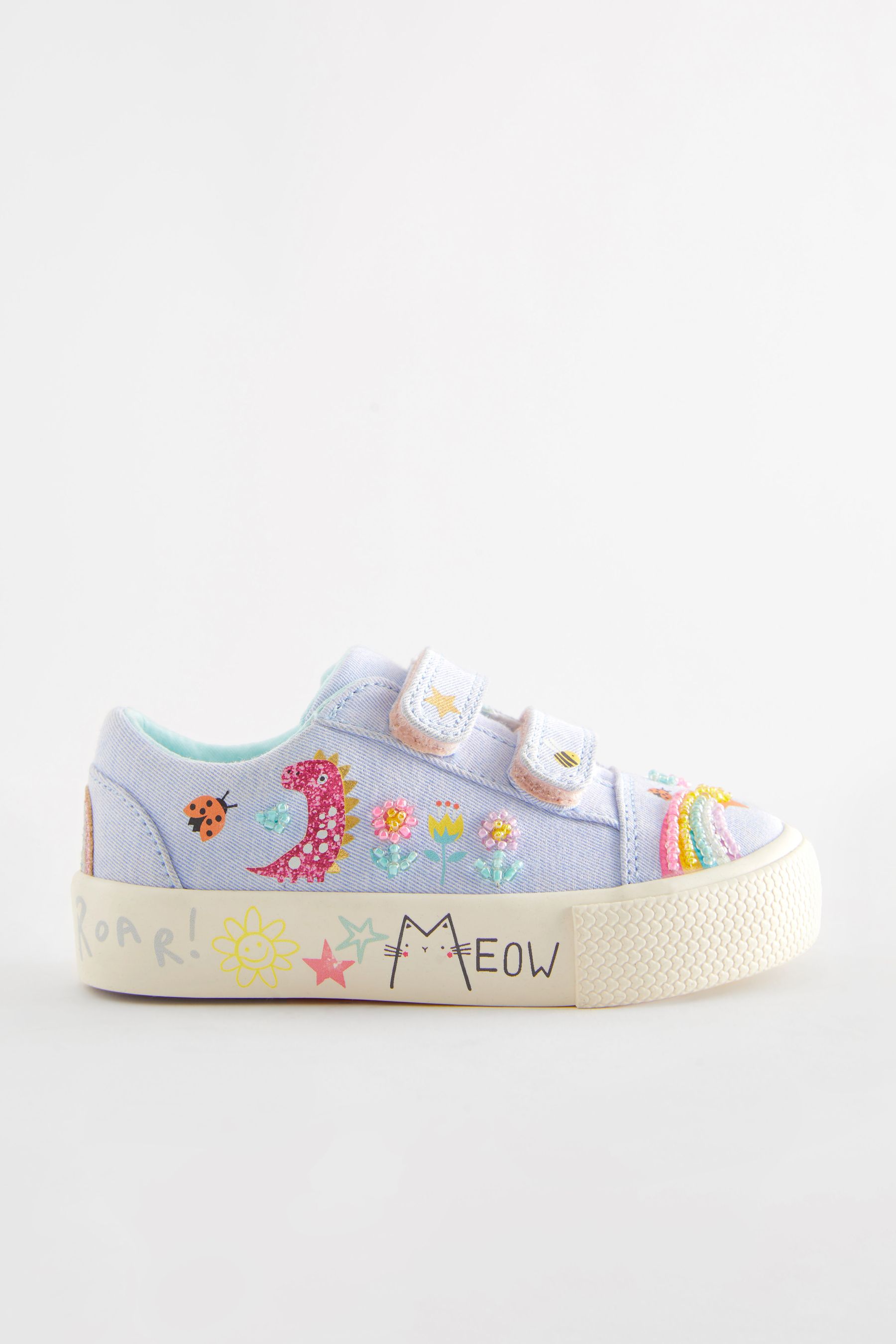 Blue Rainbow Standard Fit F Embellished Touch Fasten Strap Trainers