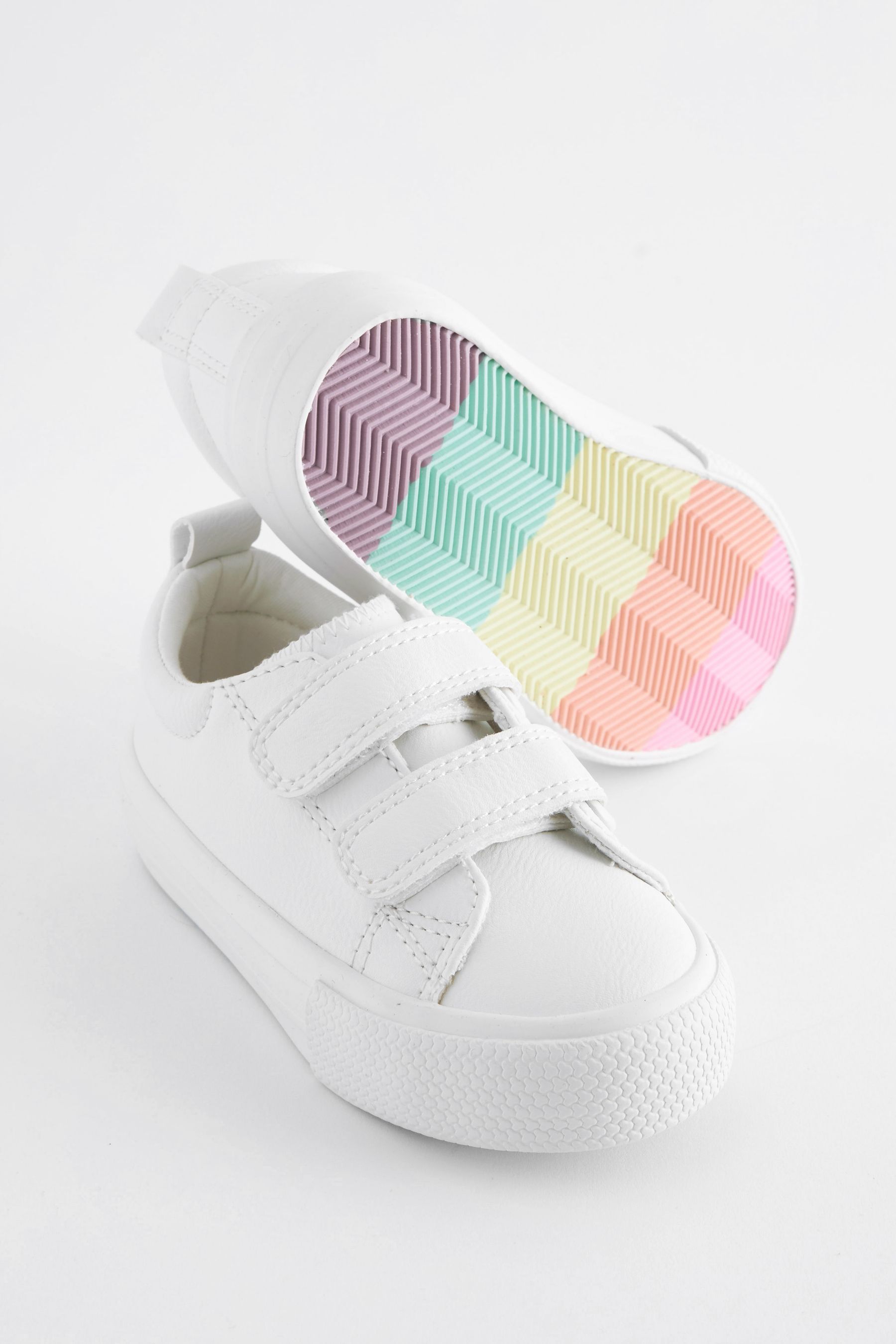 Girls chunky white trainers shop