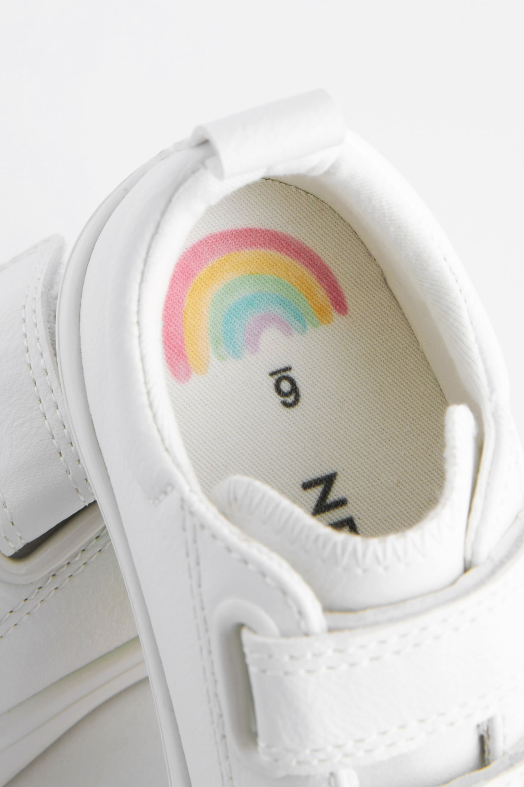 White Standard Fit F Chunky Trainers With Touch Fastening