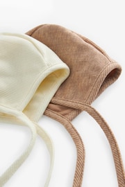 Cream / Neutral 2 Pack Jersey Baby Bonnets (0-6mths) - Image 3 of 3