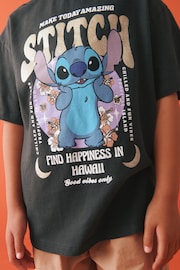 Lilo & Stitch Charcoal 100% Cotton Oversized T-Shirt (3-16yrs) - Image 1 of 7