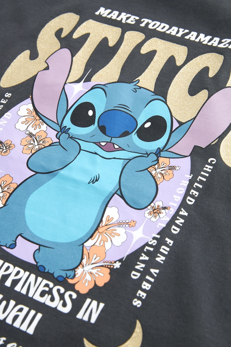 Lilo & Stitch Charcoal 100% Cotton Oversized T-Shirt (3-16yrs) - Image 7 of 7