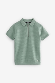 Minerals Short Sleeved Bubble Texture Polo Shirt (3-16yrs) - Image 4 of 6
