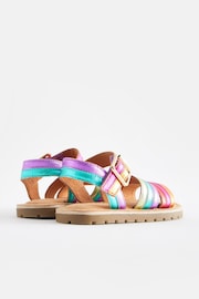 Rainbow Standard Fit (F) Leather Stripe Sandals - Image 3 of 5