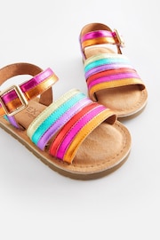 Rainbow Standard Fit (F) Leather Stripe Sandals - Image 4 of 5
