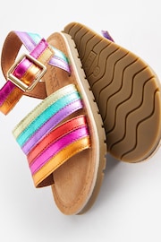 Multi Standard Fit (F) Leather Stripe Sandals - Image 5 of 5