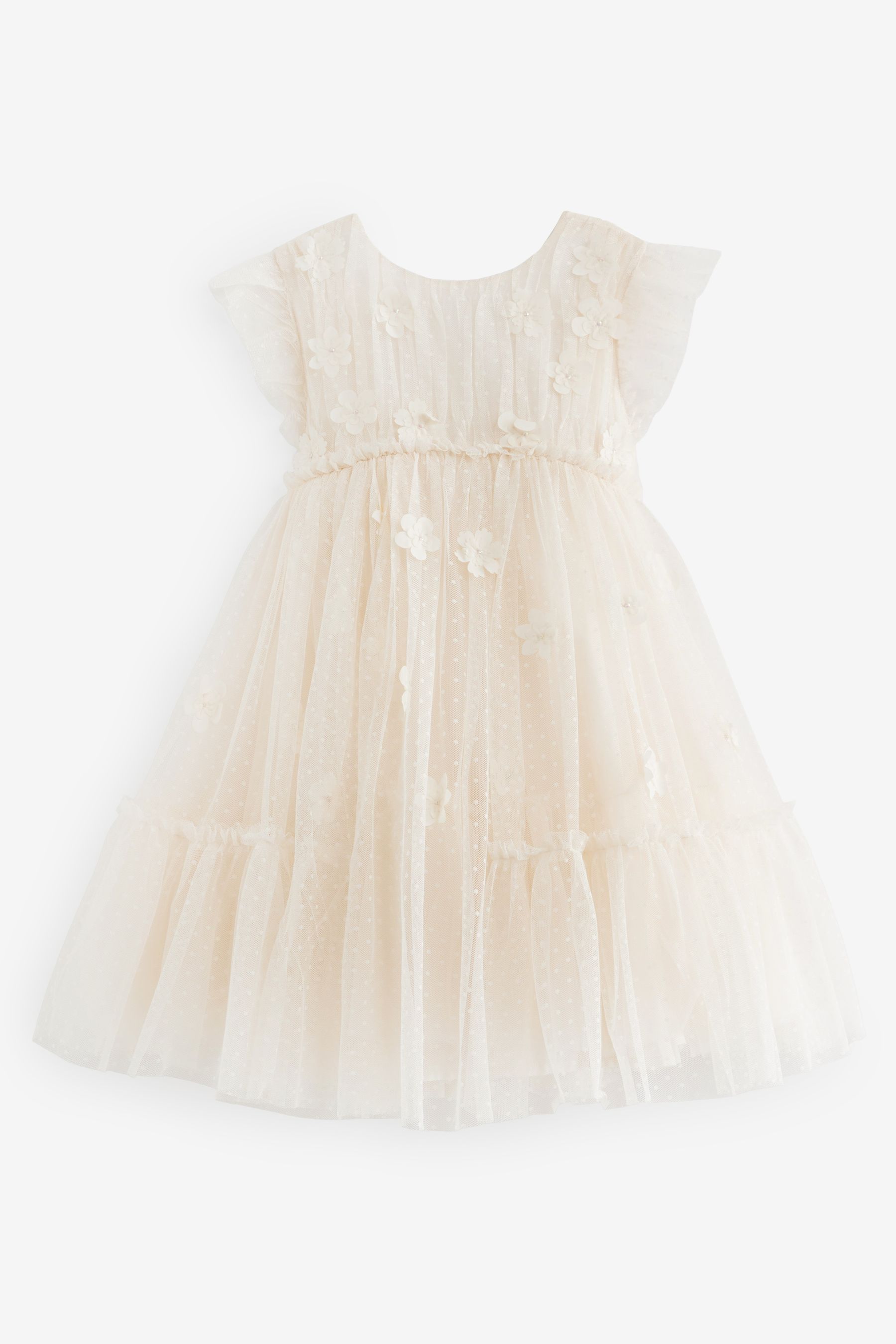 Buy Ecru White 3D Flower Mesh Flower Girl Dress 3 16yrs from Next Australia