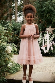 Pink Sequin Mesh Trapeze Occasion Dress (3-16yrs) - Image 2 of 8
