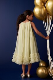 Matcha Green Sequin Mesh Trapeze Occasion Dress (3-16yrs) - Image 3 of 7