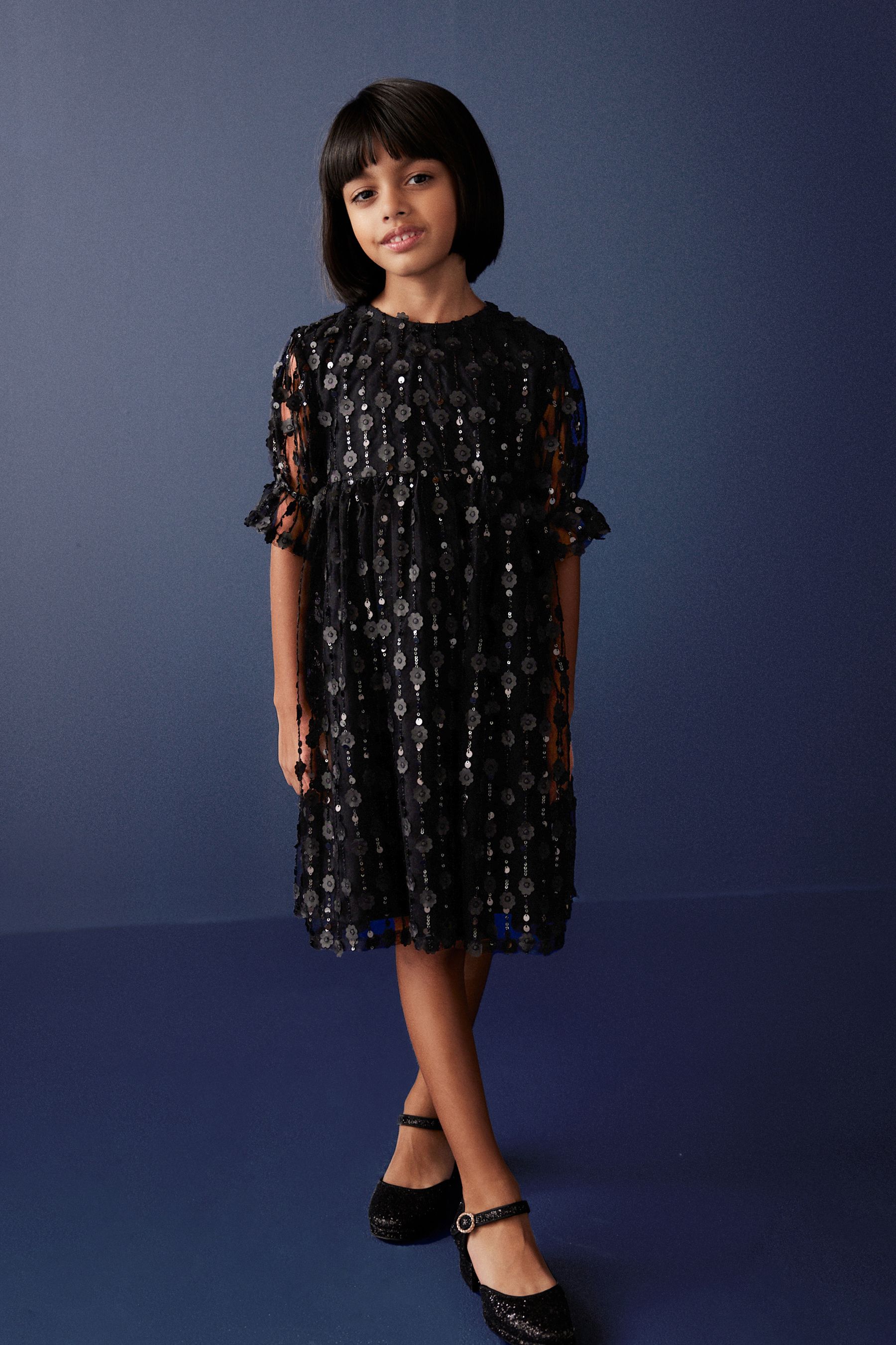 Black sequin dress next outlet