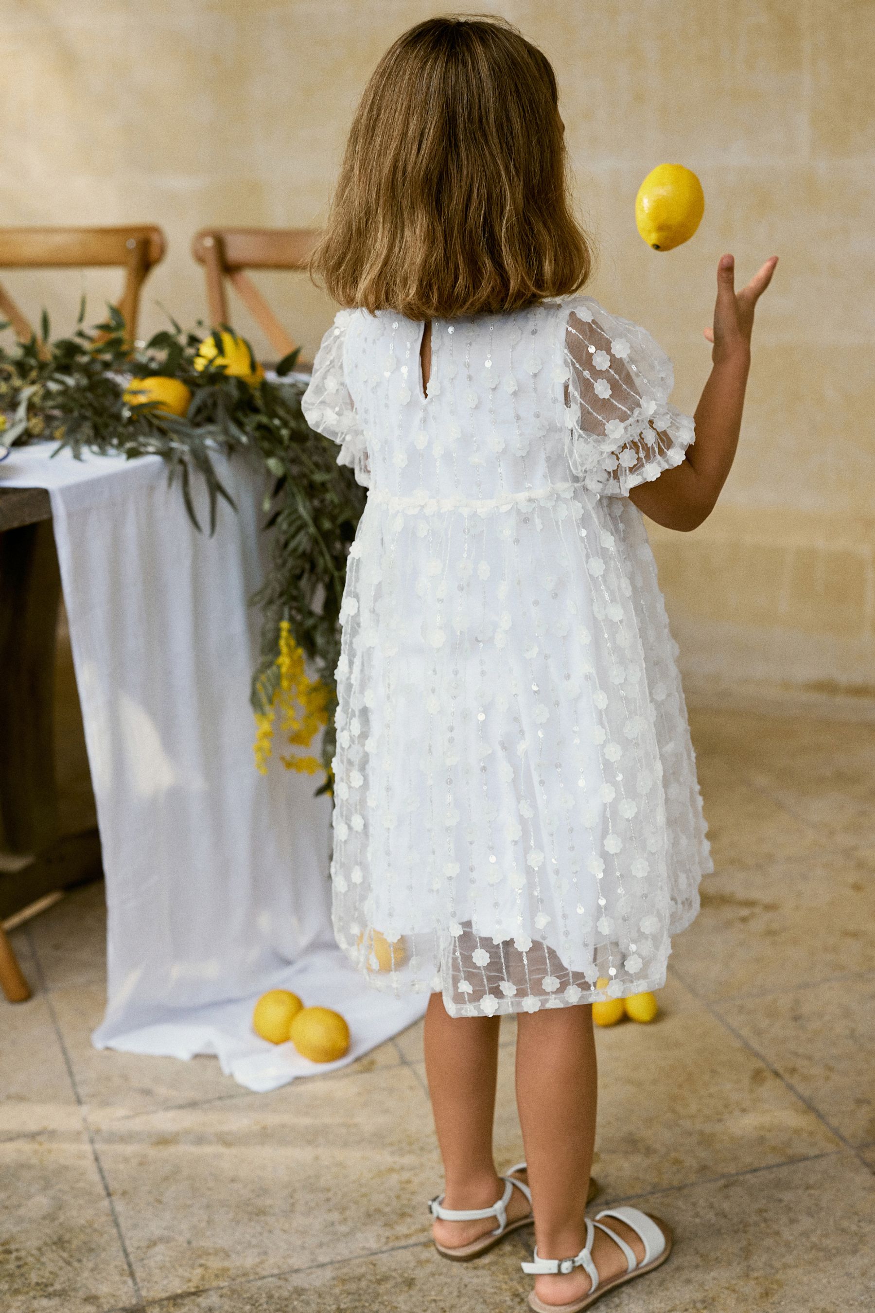 White glitter mesh dress 2025