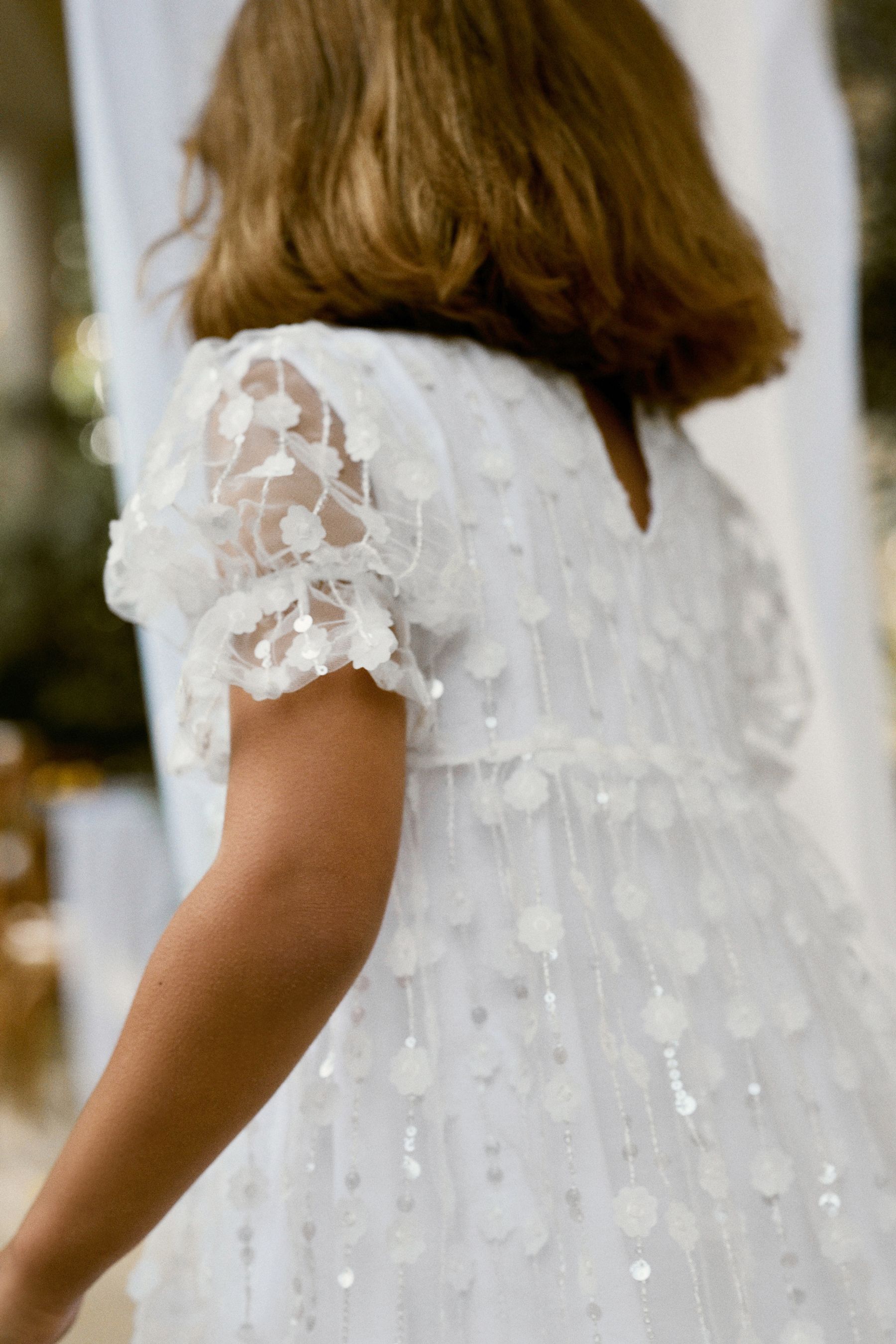 White glitter mesh dress cheap
