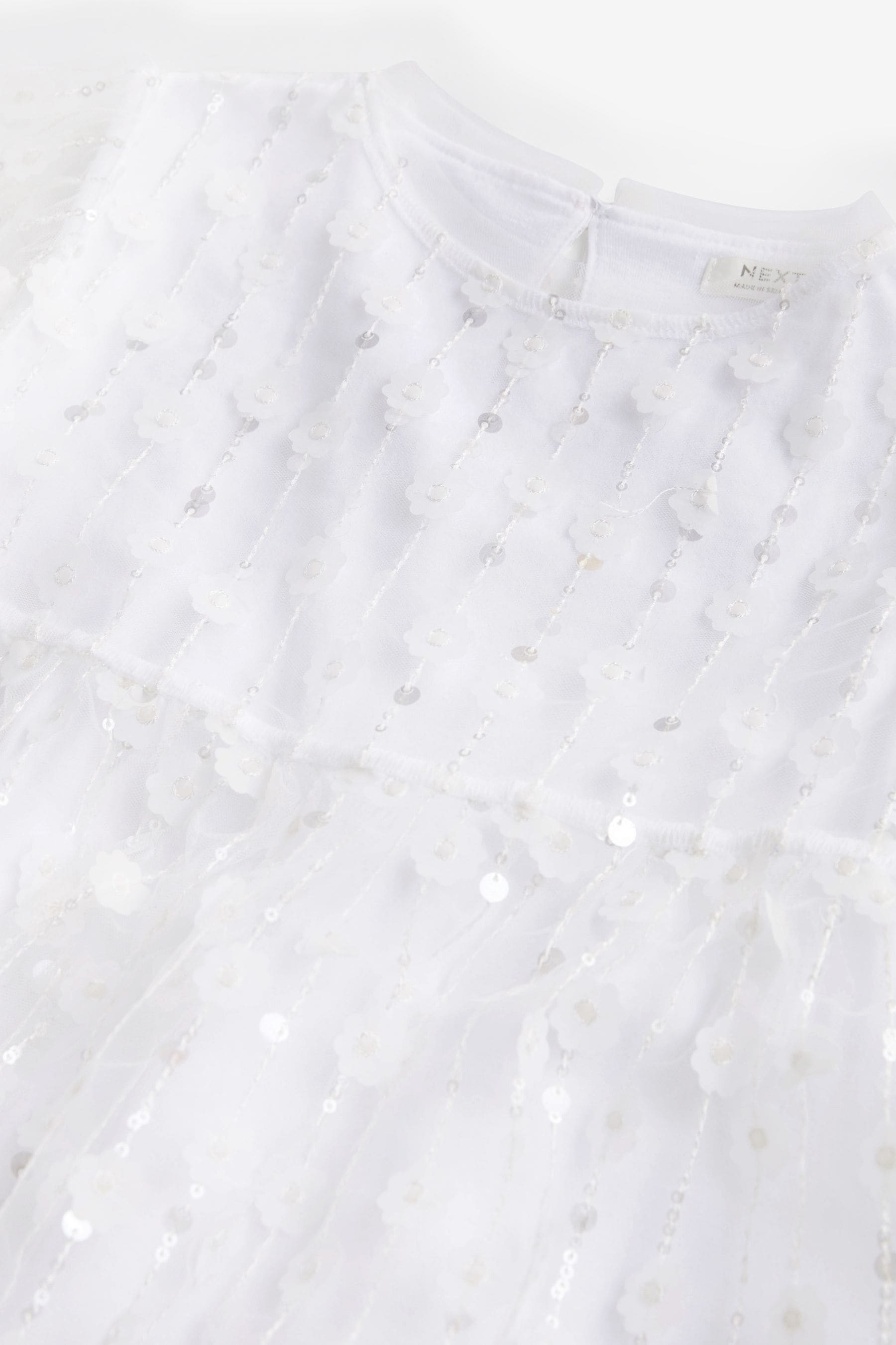White glitter mesh dress top