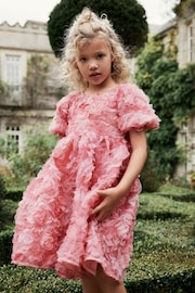 Pink Rose 3D Floral Occasion Dress (3-16yrs) - Image 2 of 8