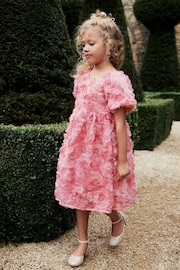 Pink Rose 3D Floral Occasion Dress (3-16yrs) - Image 5 of 8