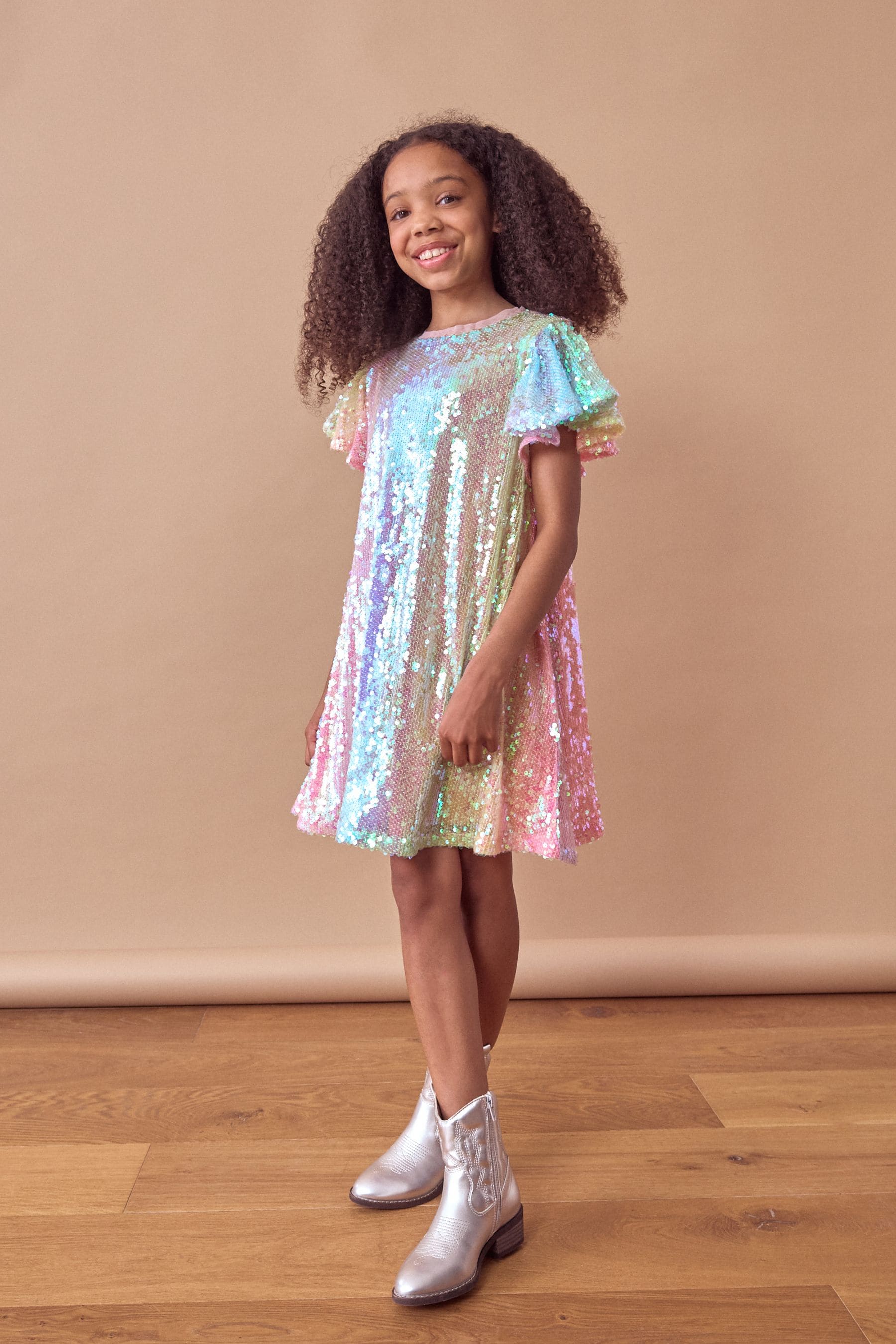 Buy Pink Blue Green Rainbow Sequin Sparkle Party Dress 3 16yrs from the Next UK online shop