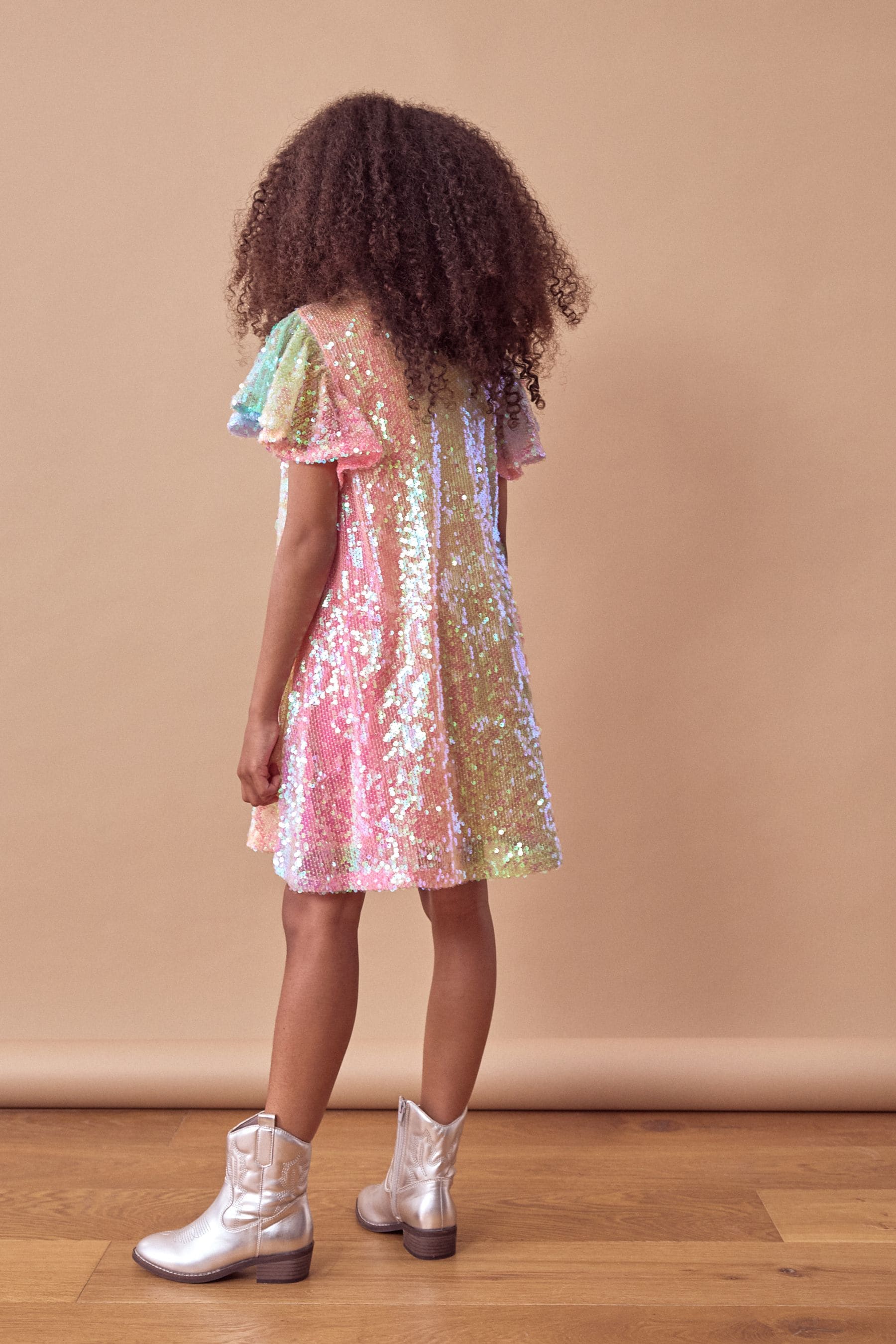 Buy Pink Blue Green Rainbow Sequin Sparkle Party Dress 3 16yrs from Next Australia