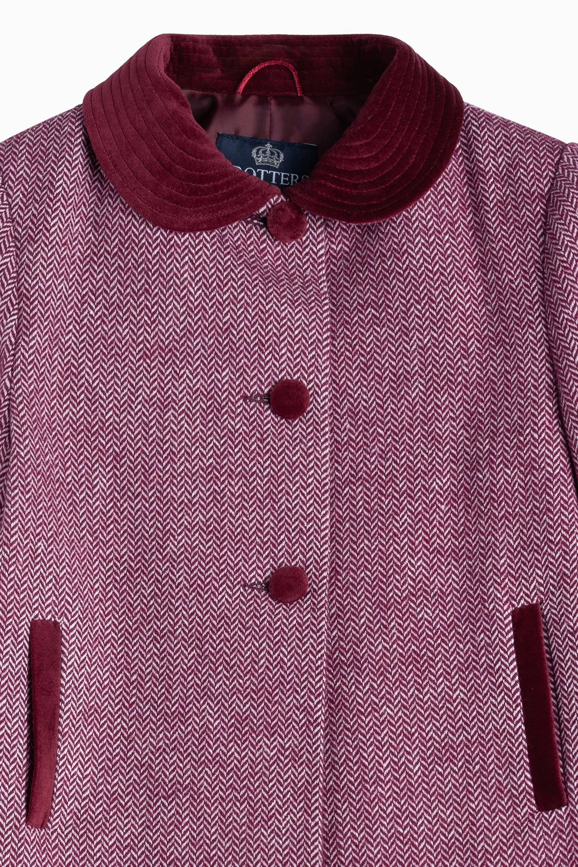 Trotters London Pink Herringbone Matilda Swing Coat - Image 5 of 5