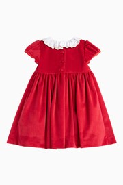 Trotters London Red Velvet Christmas Party Dress - Image 6 of 7