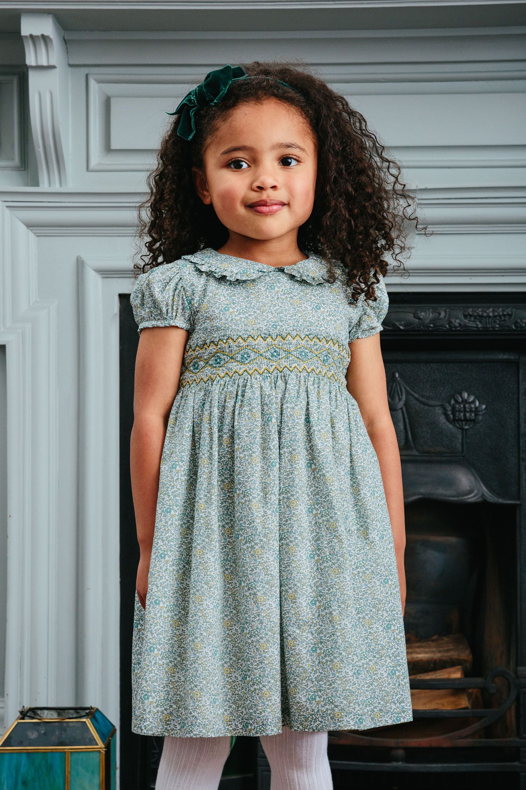 Buy Trotters London Green Liberty Print Green Katie Millie Smocked Dress from Next Luxembourg