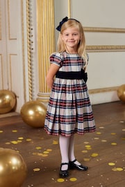 Trotters London Red Stewart Tartan Victoria Cotton Party Dress - Image 3 of 7