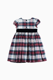 Trotters London Red Stewart Tartan Victoria Cotton Party Dress - Image 6 of 7