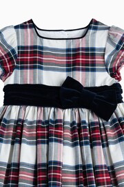 Trotters London Red Stewart Tartan Victoria Cotton Party Dress - Image 7 of 7