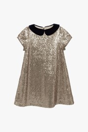 Trotters London Gold Sequin Christmas Party Dress - Image 5 of 7