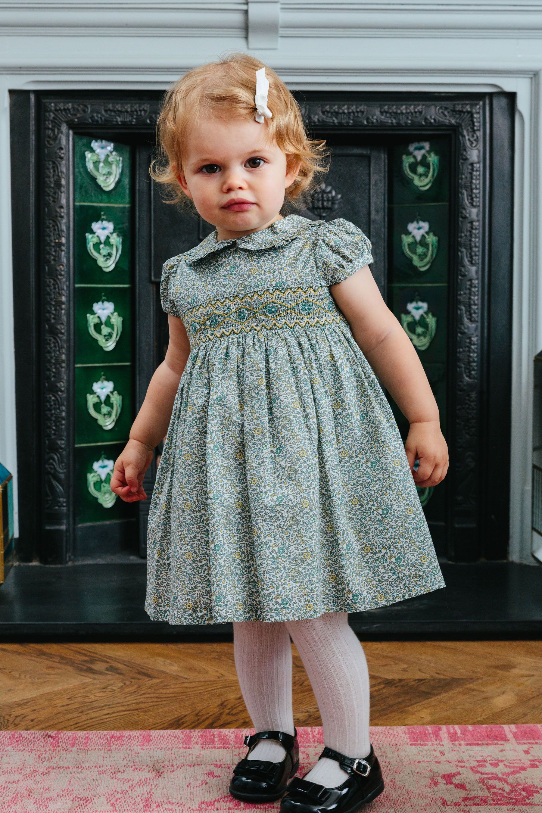 Buy Trotters London Green Little Liberty Print Green Katie Millie Smocked Dress from Next Luxembourg