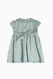 Trotters London Green Little Liberty Print Green Katie & Millie Smocked Dress - Image 3 of 3