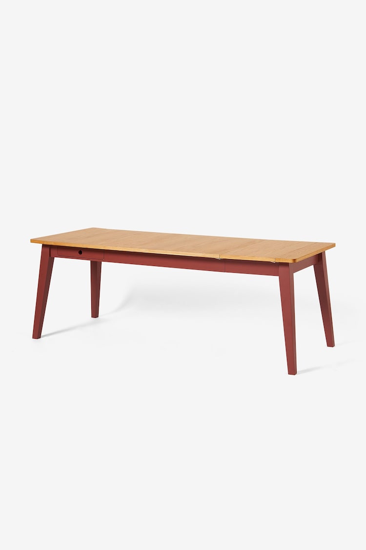 MADE.COM Oak & Terracotta Ralph Rectangular 6 to 8 Seater Extending Dining Table - Image 1 of 7