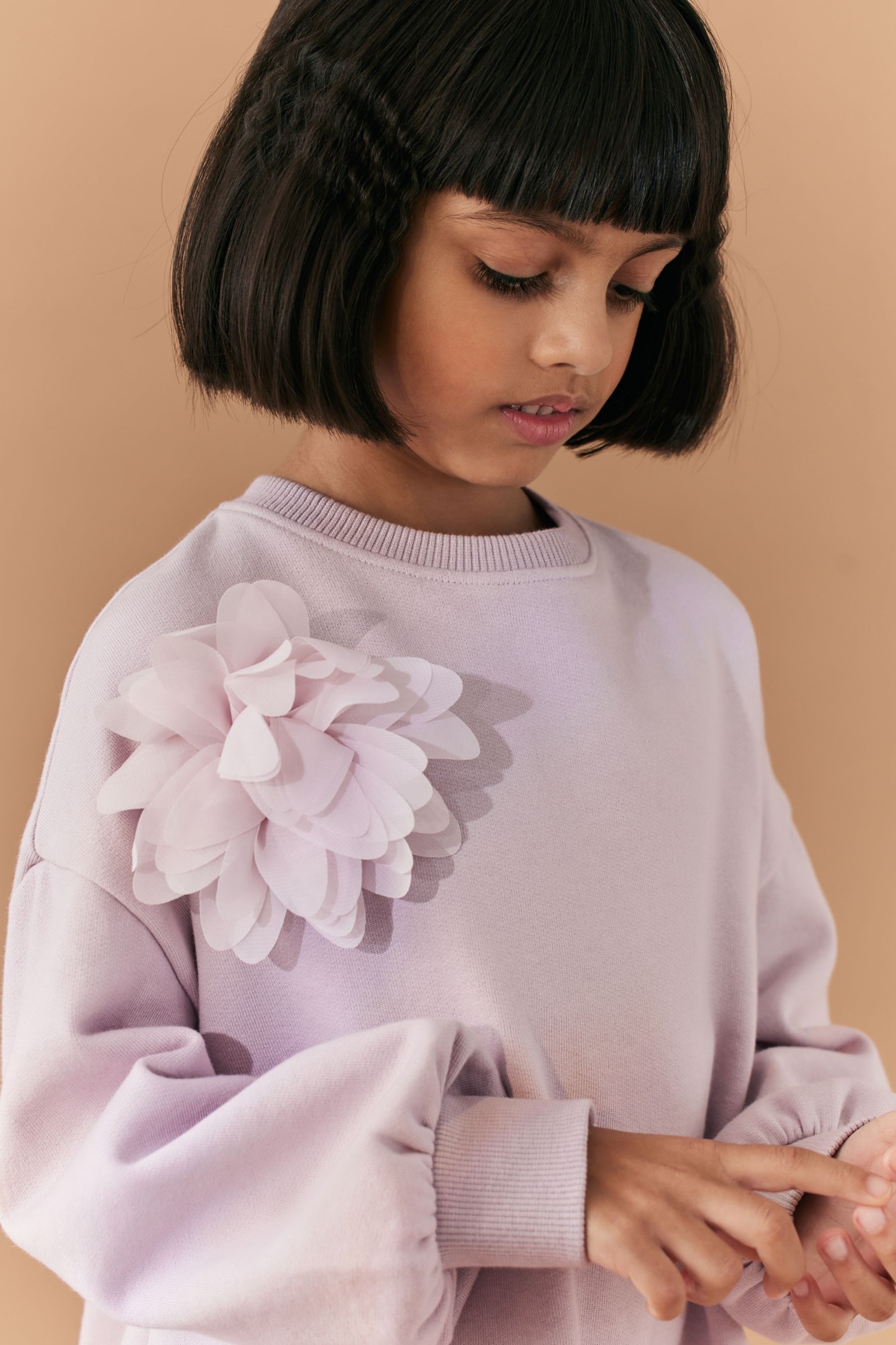 Pink 3D Flower Corsage Soft Jumper Dress (3-16yrs) - Image 3 of 7