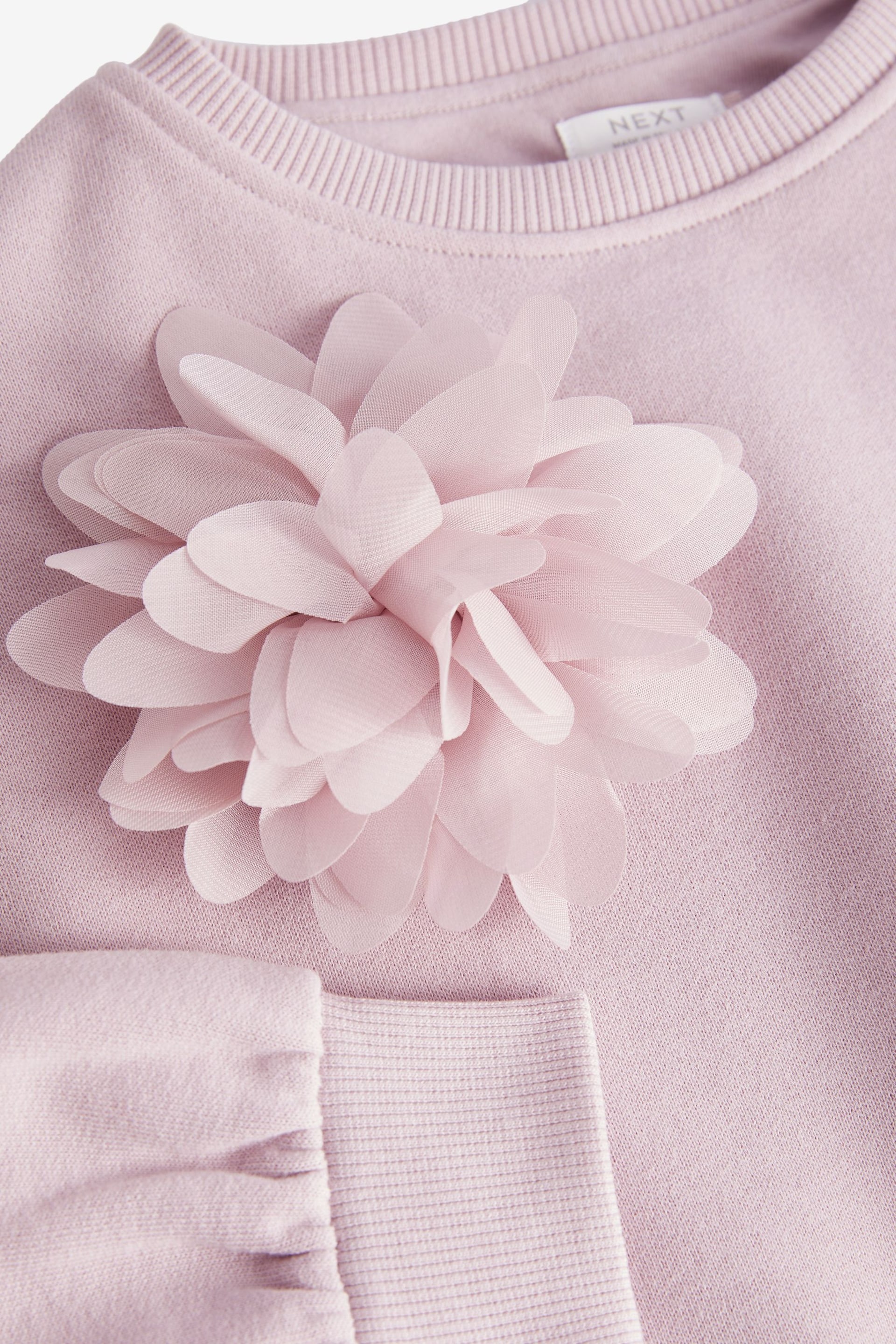 Pink 3D Flower Corsage Soft Jumper Dress (3-16yrs) - Image 7 of 7