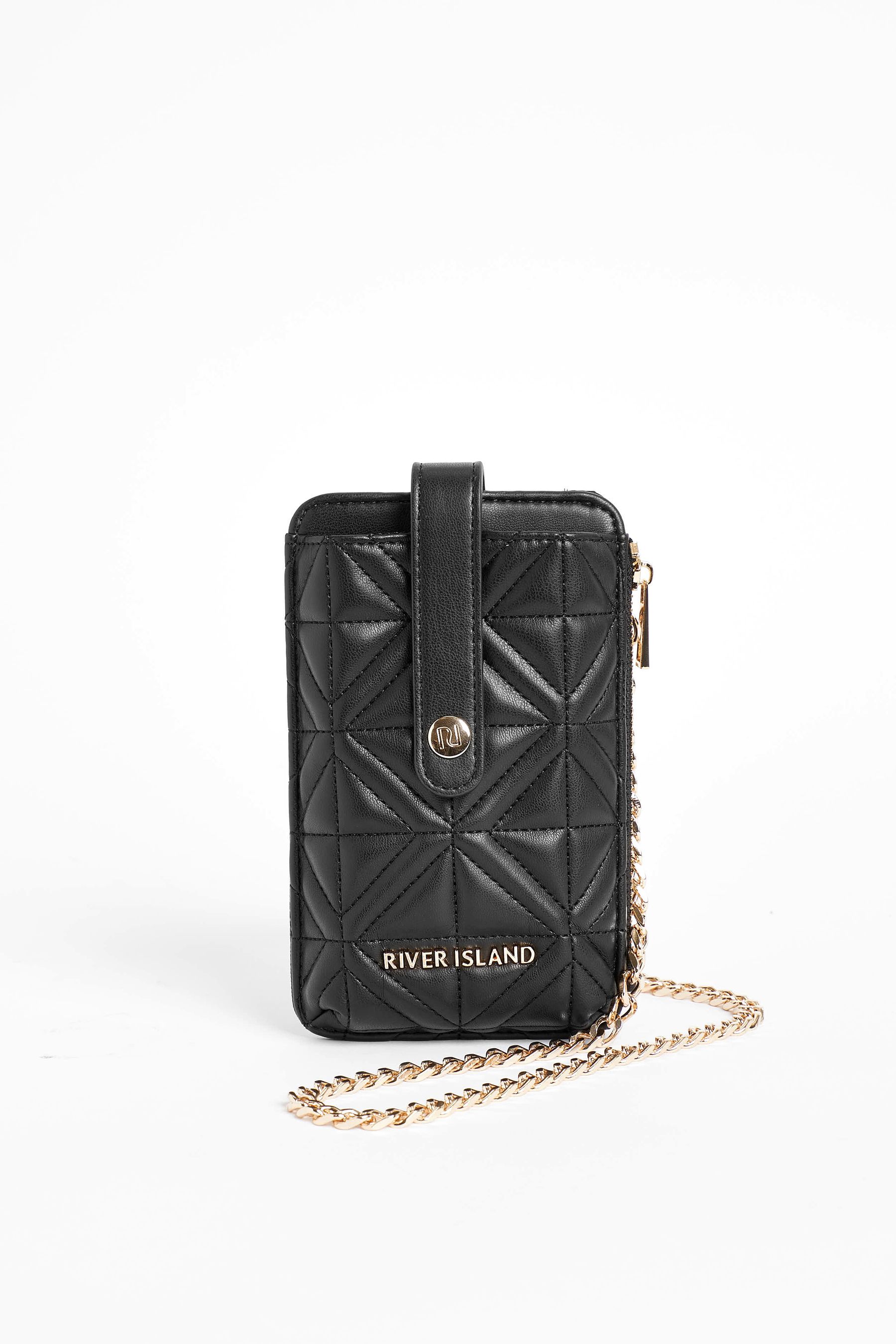 Buy River Island Black Quilted Phone Purse Cross Body from the Next UK online shop