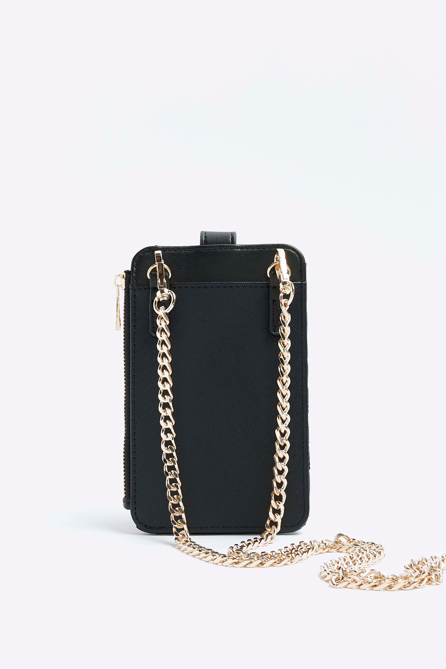 Buy River Island Black Quilted Phone Purse Cross Body from Next Ireland