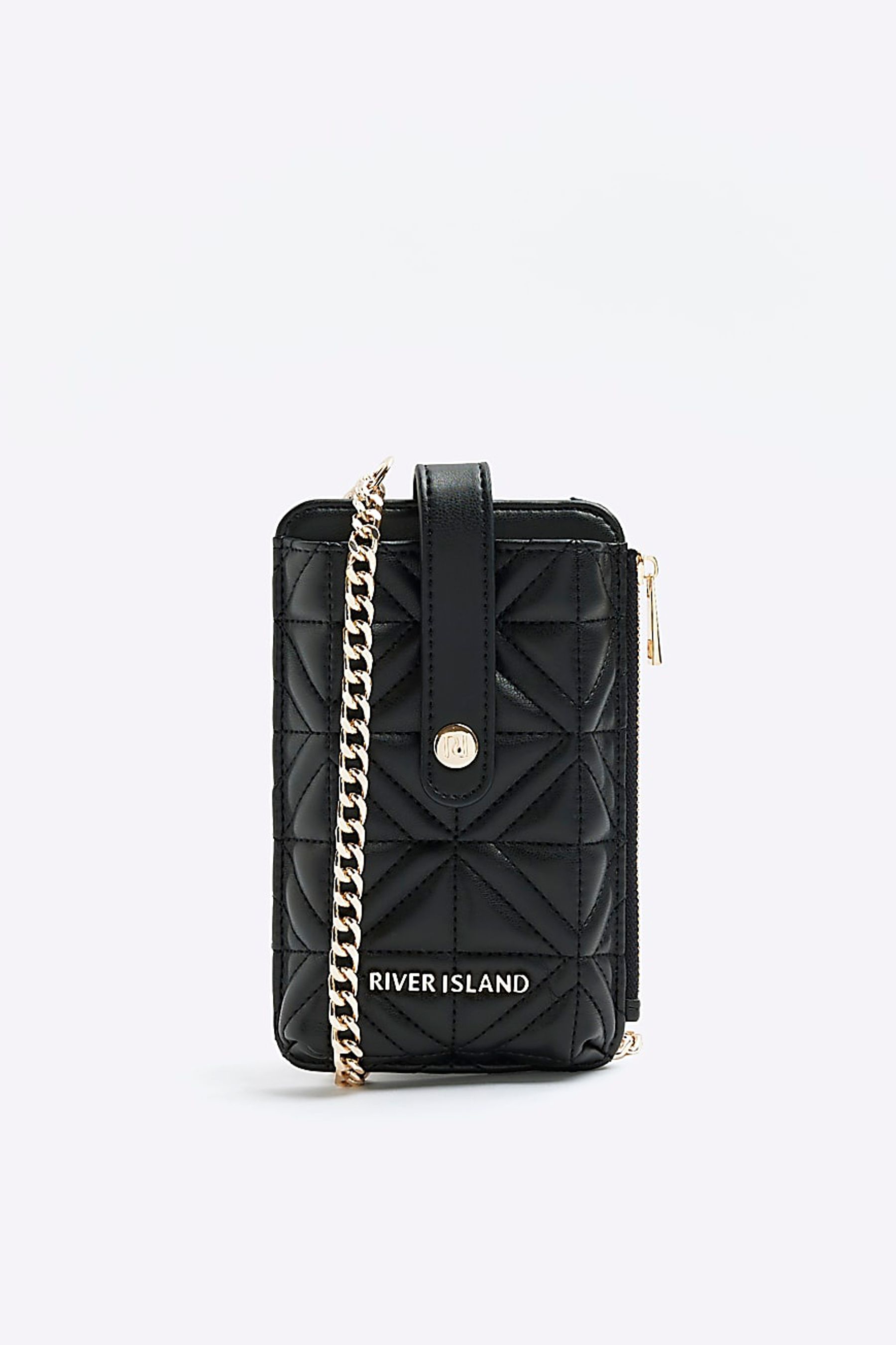 River island black quilted bag sales