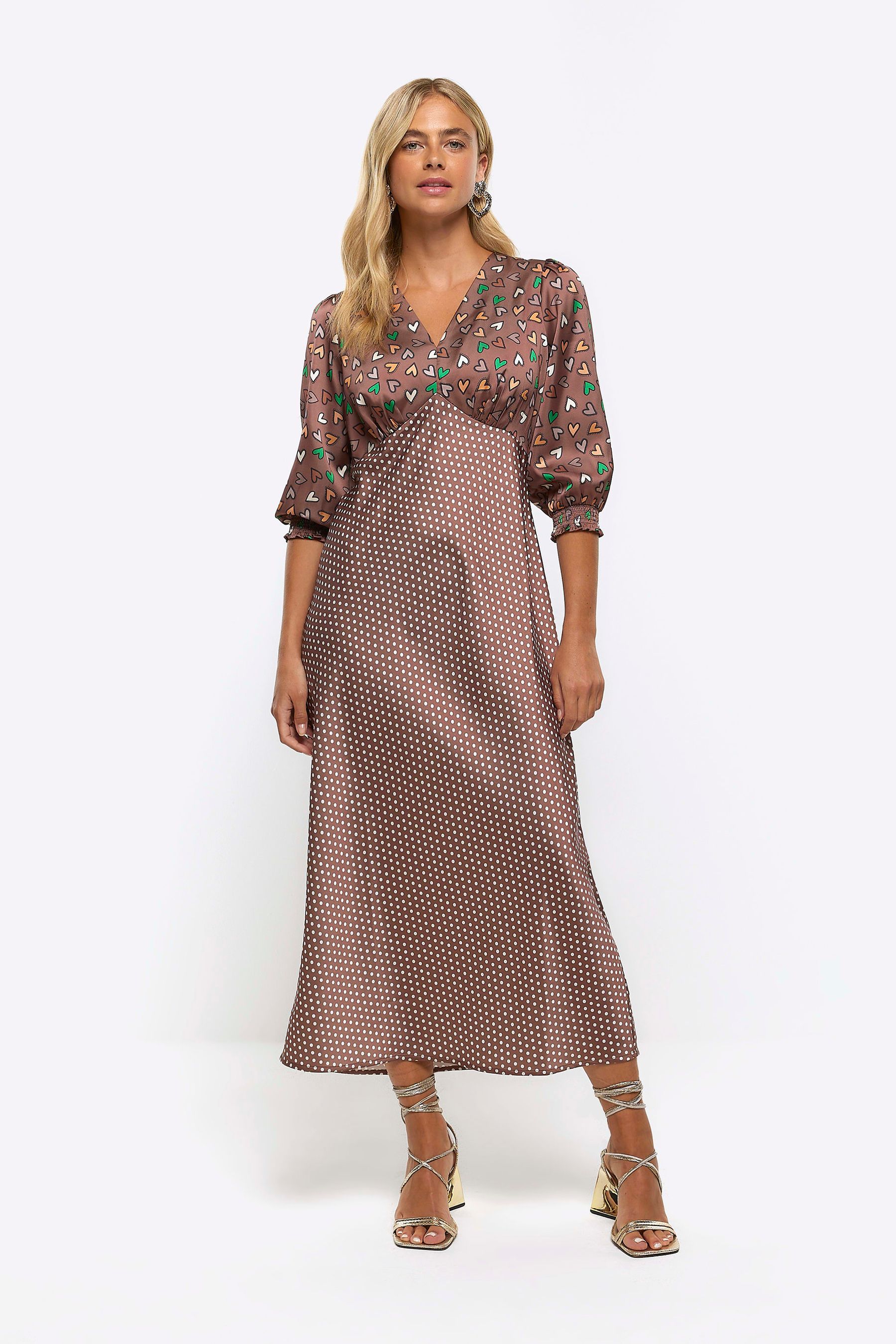 Buy River Island Brown Sweetheart Maxi Dress from the Next UK online shop