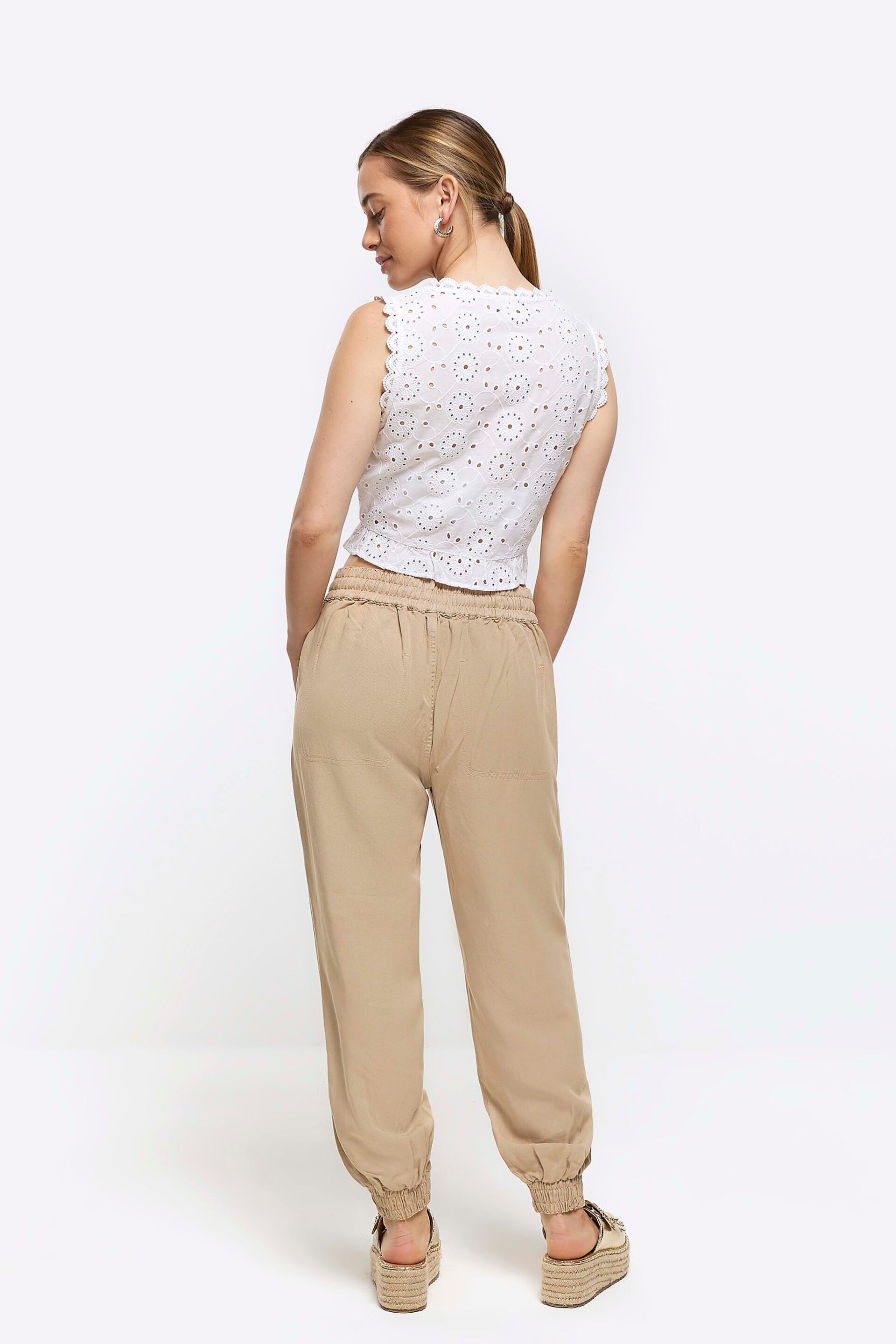 River Island Brown Petite Cuffed Easy Joggers - Image 2 of 6