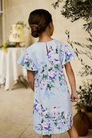 Blue Floral Print Ocassion Dress (1.5-16yrs) - Image 4 of 8