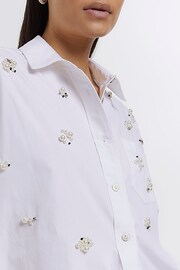 River Island White Embellished Pearl Shirt - Image 4 of 6