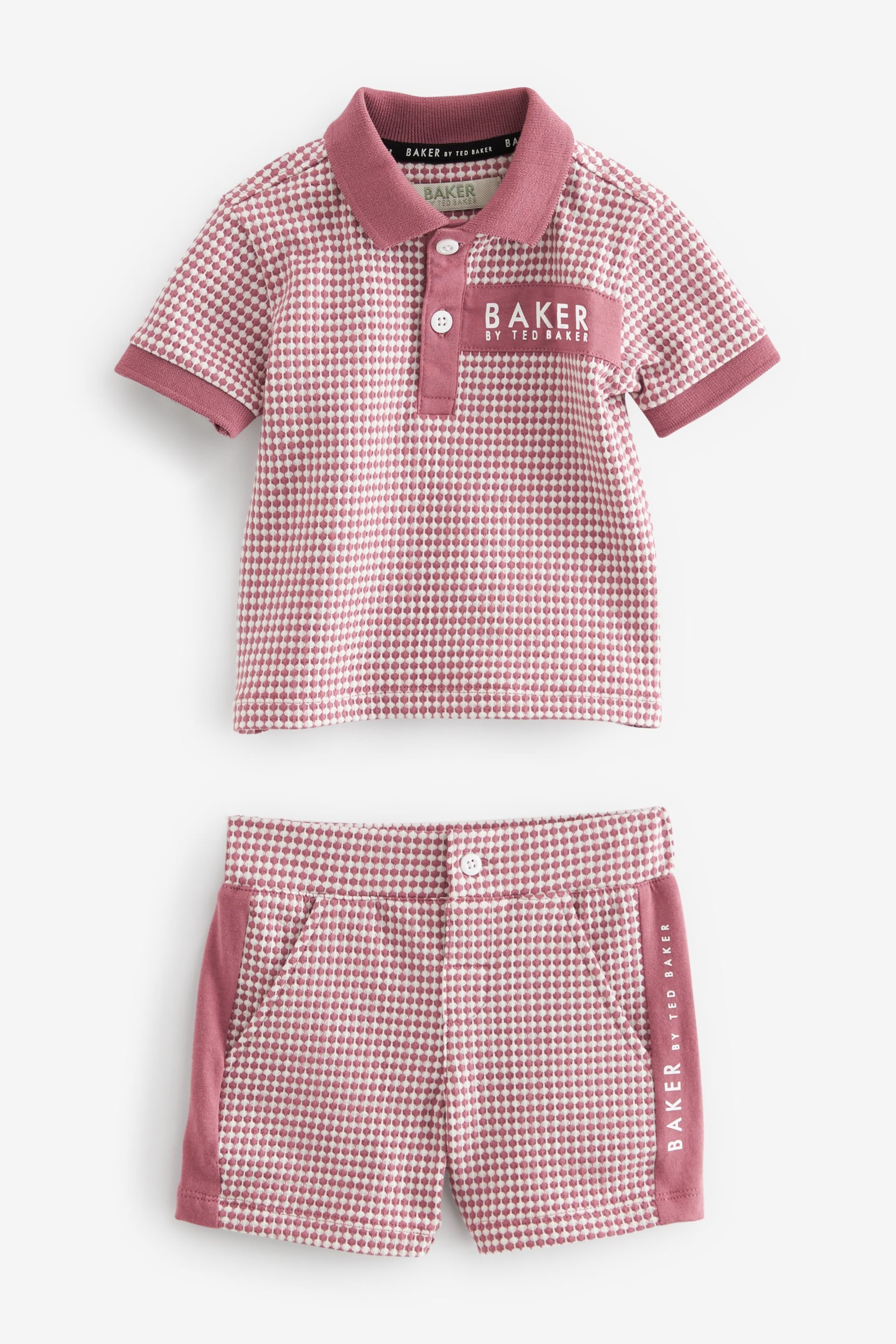 Baker by Ted Baker Textured Polo Shirt and Short Set - Image 13 of 16