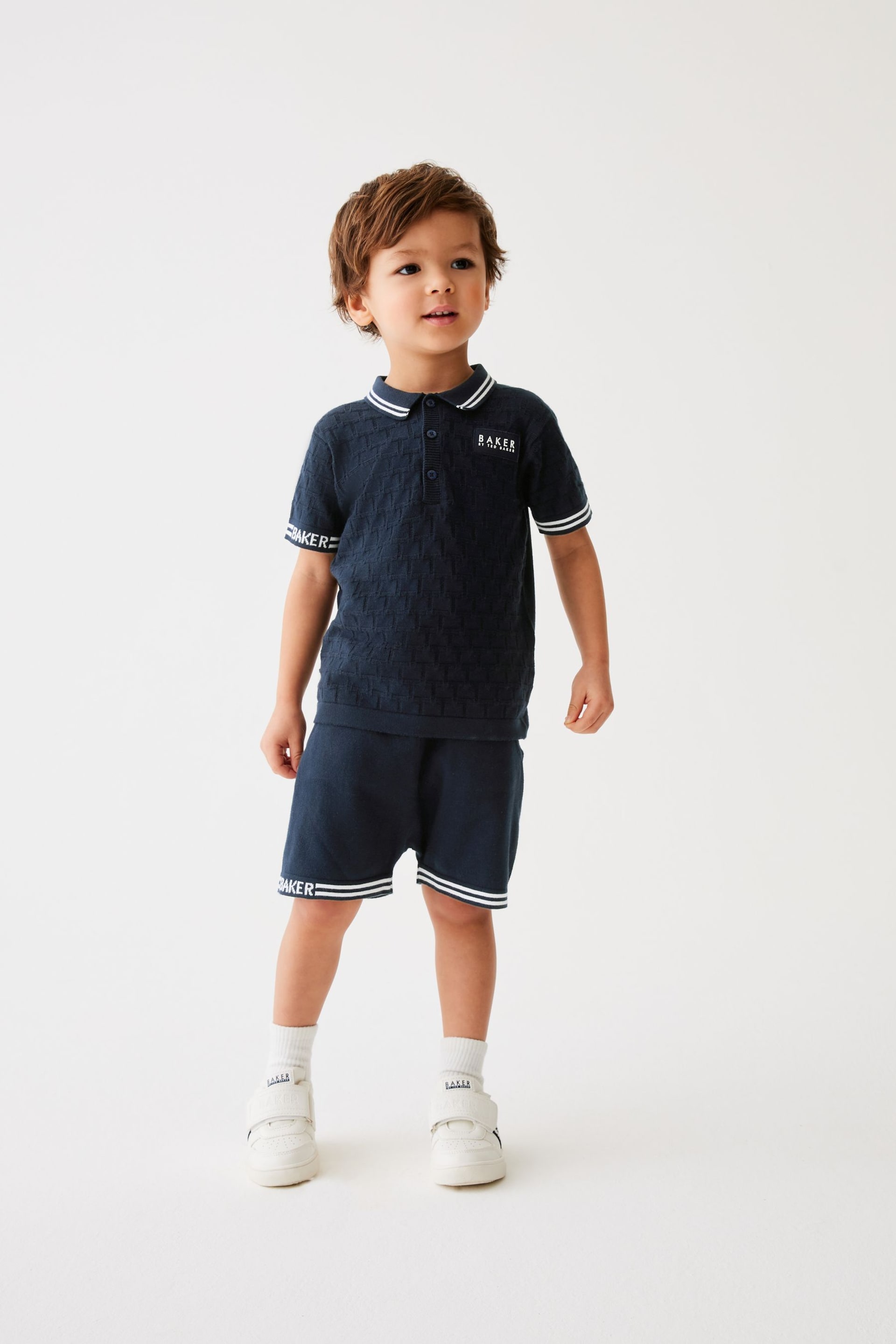 Baker by Ted Baker Knitted Polo Shirt and Short Set - Image 1 of 9