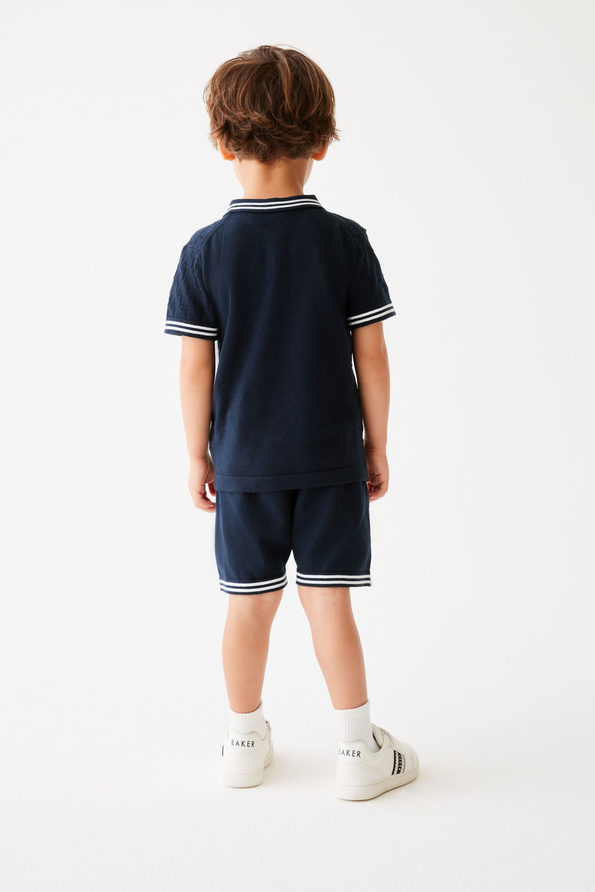 Baker by Ted Baker Knitted Polo Shirt and Short Set - Image 2 of 9