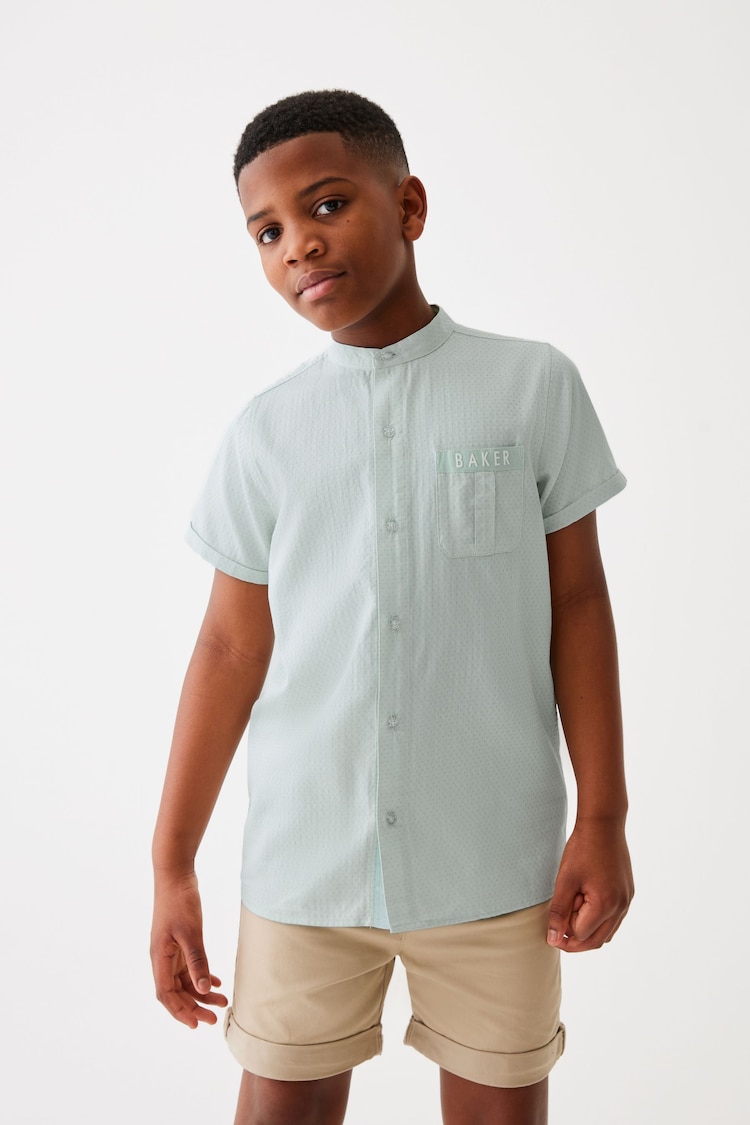 Baker by Ted Baker Green Grandad 100% Cotton Shirt - Image 1 of 7