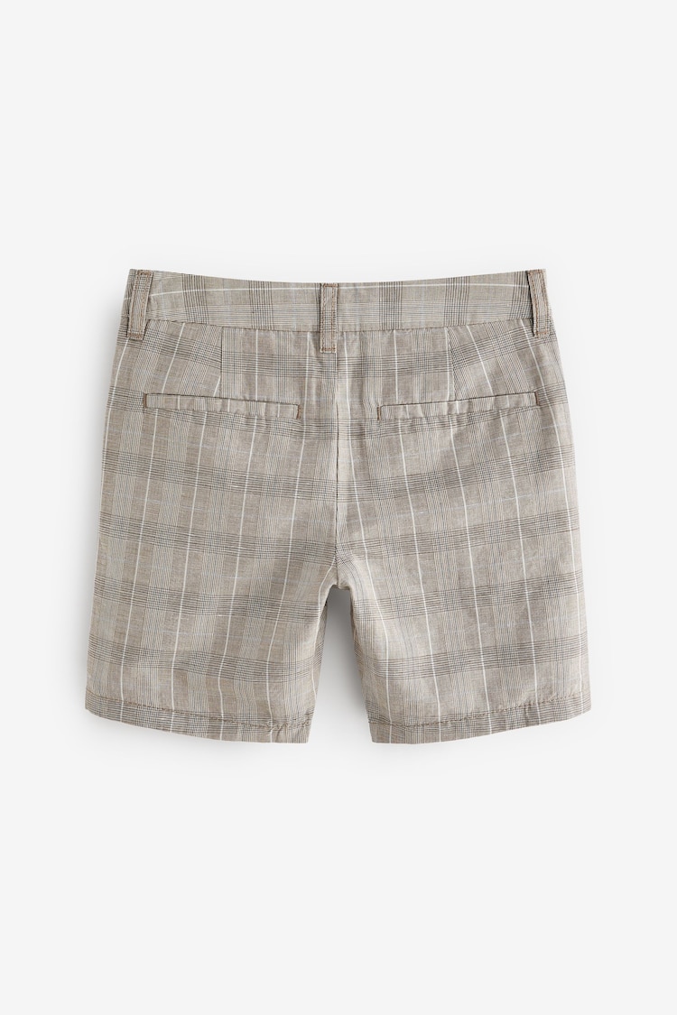 Check Linen Blend Chino Shorts (3-16yrs) - Image 2 of 3