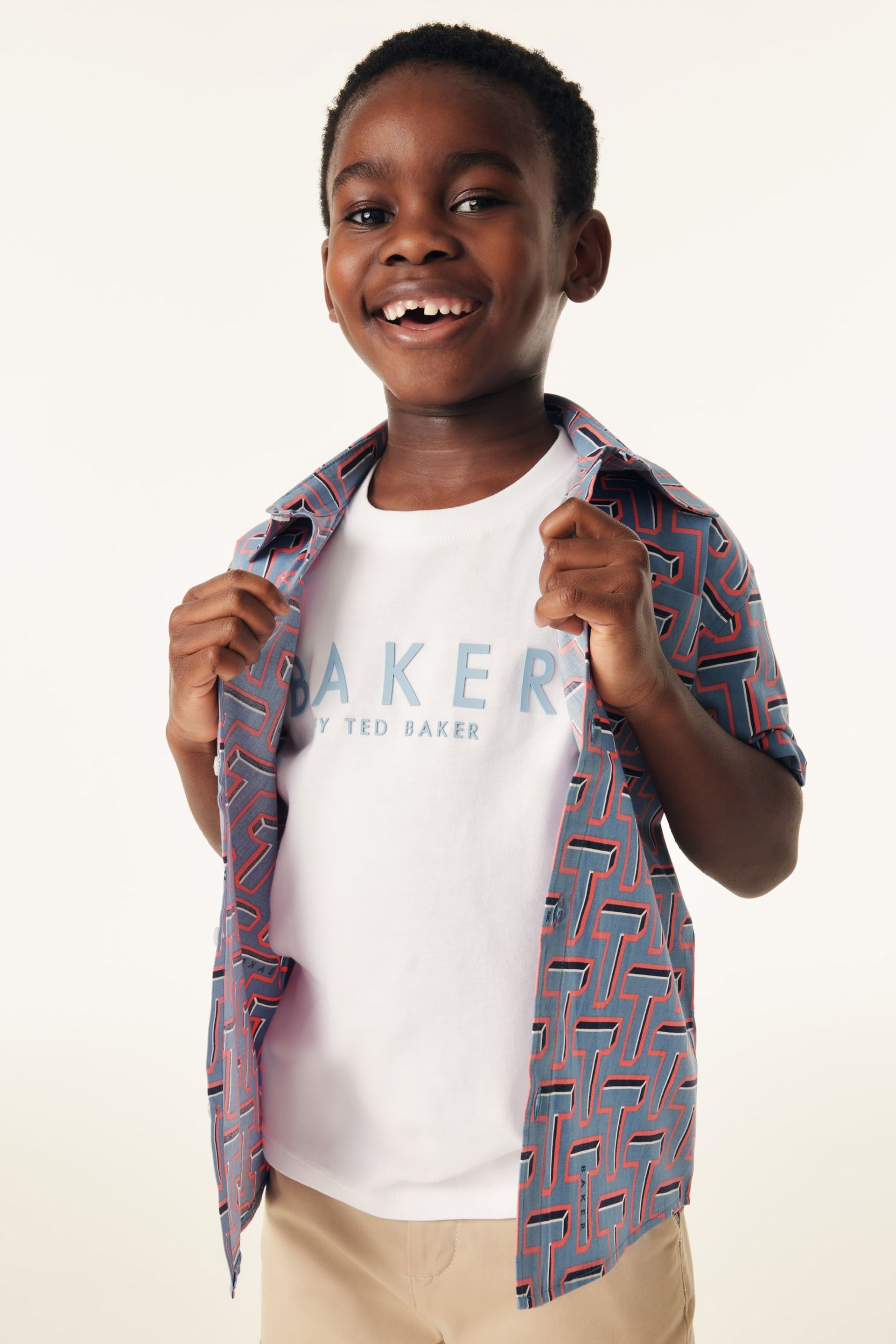 Baker by Ted Baker Blue T-Shirt and Shirt Set - Image 5 of 11