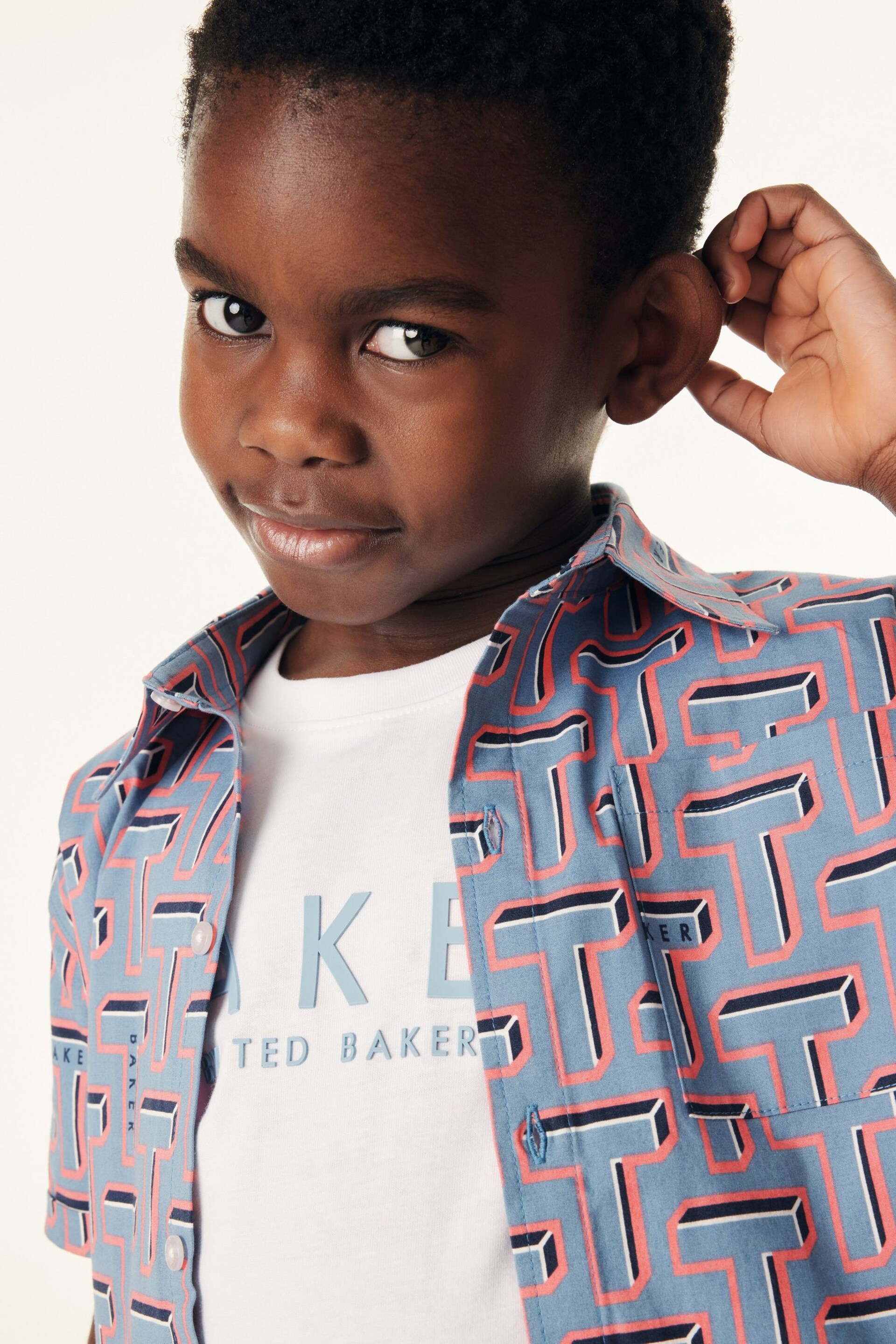 Baker by Ted Baker Blue T-Shirt and Shirt Set - Image 6 of 11