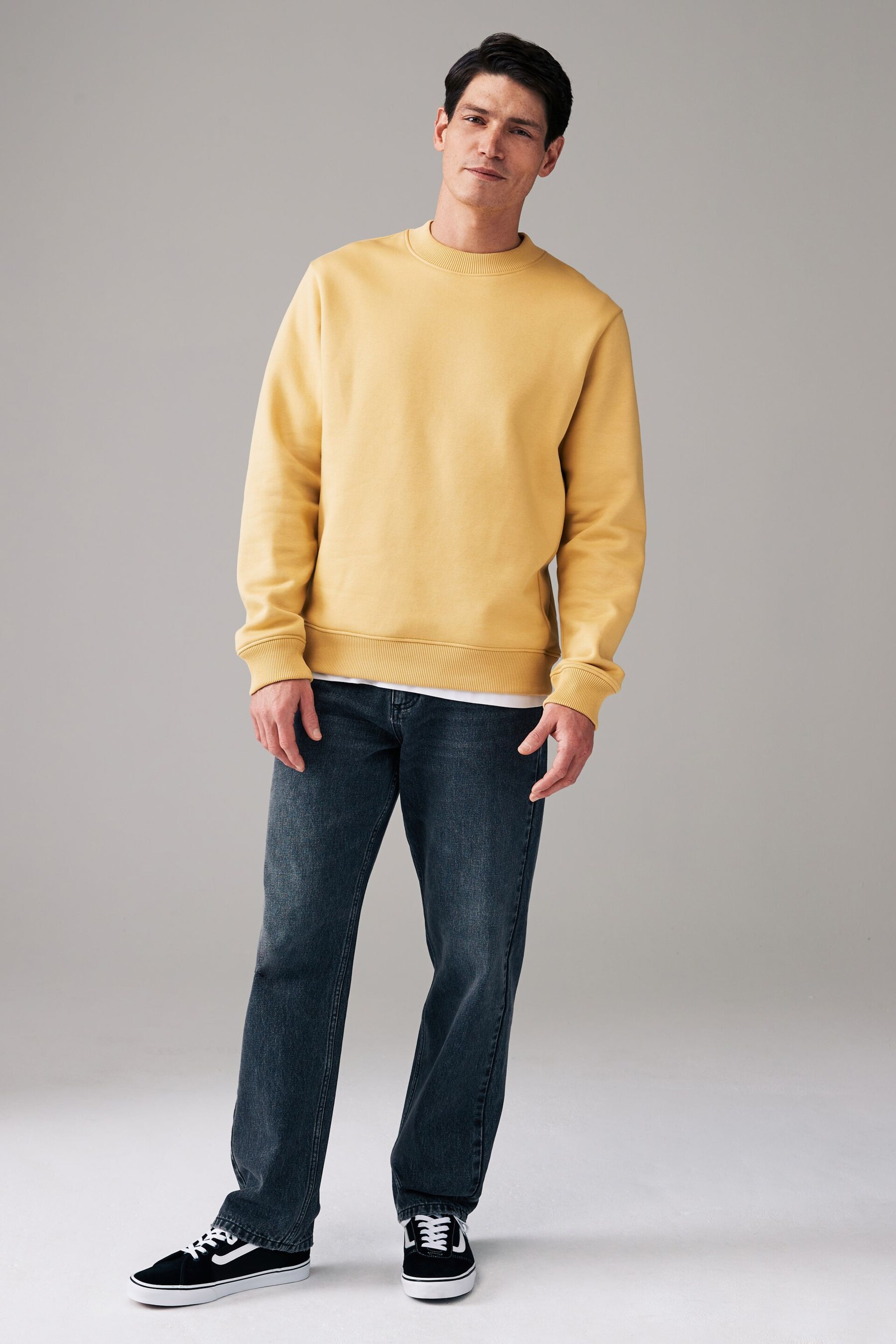Yellow Regular Fit Jersey Cotton Rich Crew Sweatshirt - Image 2 of 7
