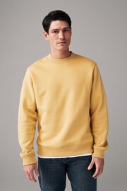 Yellow Regular Fit Jersey Cotton Rich Crew Sweatshirt - Image 4 of 7